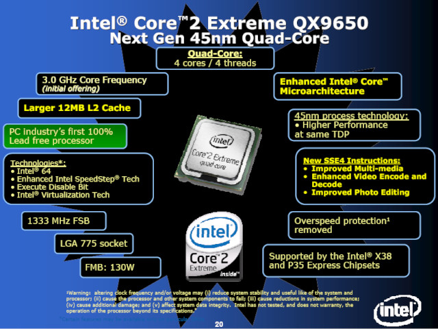 Intel Core 2 Extreme QX9650
